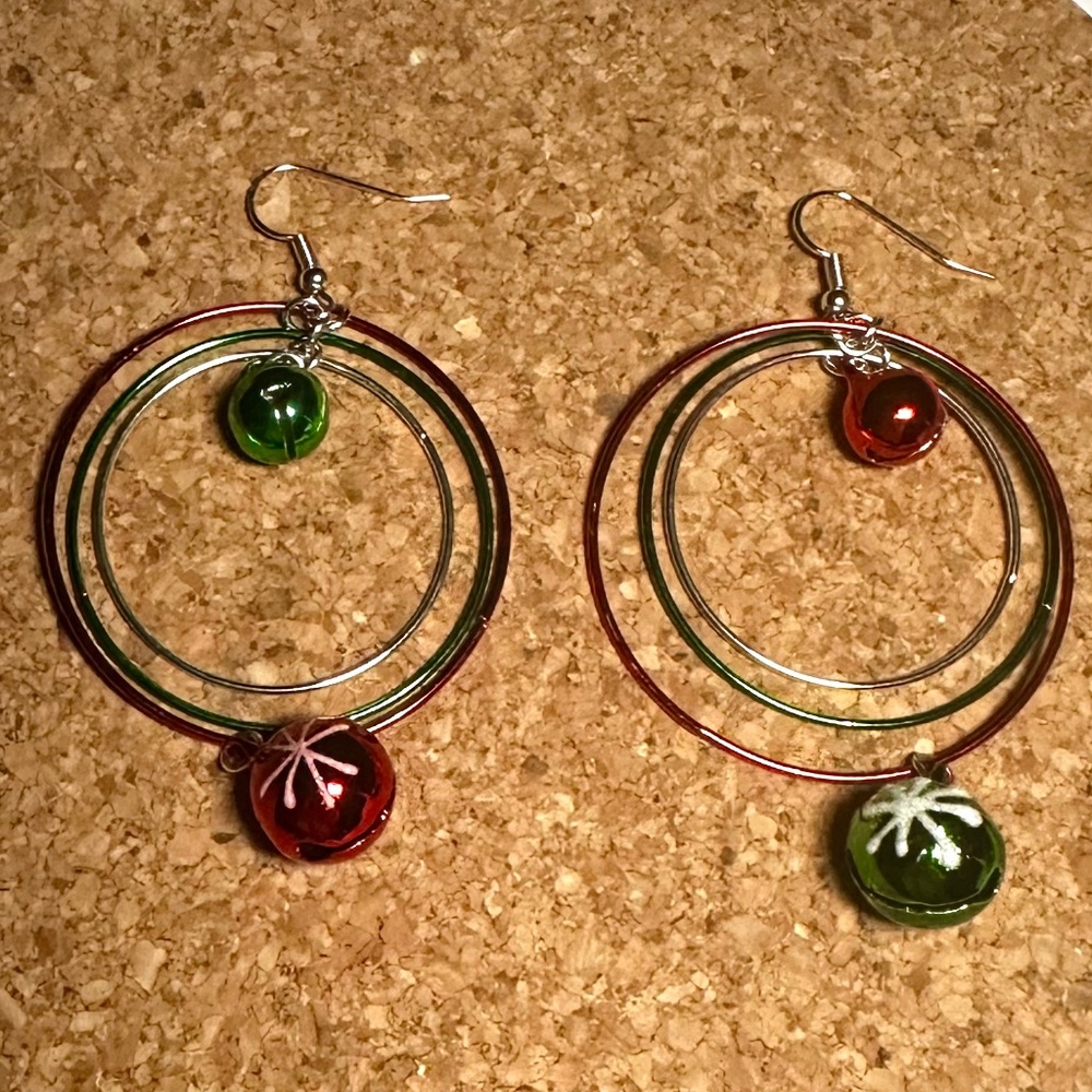 Christmas Bell Hoop Earrings